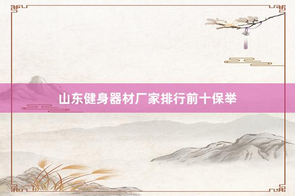 山东健身器材厂家排行前十保举